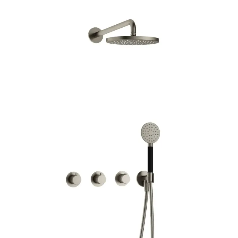 Hotbath Cobber IBS70 inbouwdouche met ronde handdouche geborsteld nikkel Speciale Aanbieding