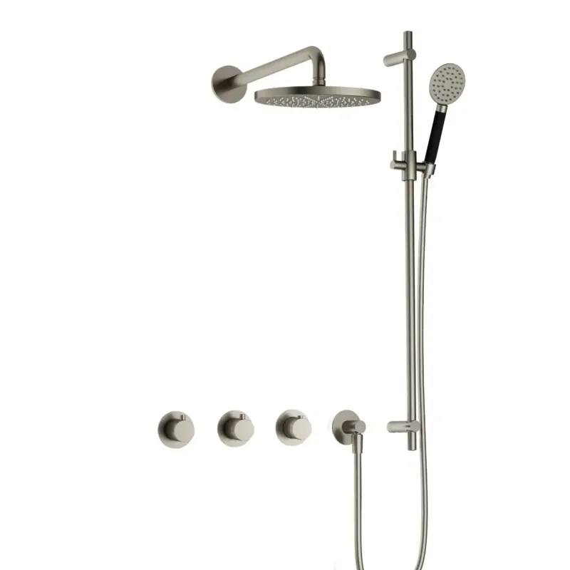 Koopje Hotbath Cobber IBS70 inbouwdouche met ronde handdouche en glijstang geborsteld nikkel