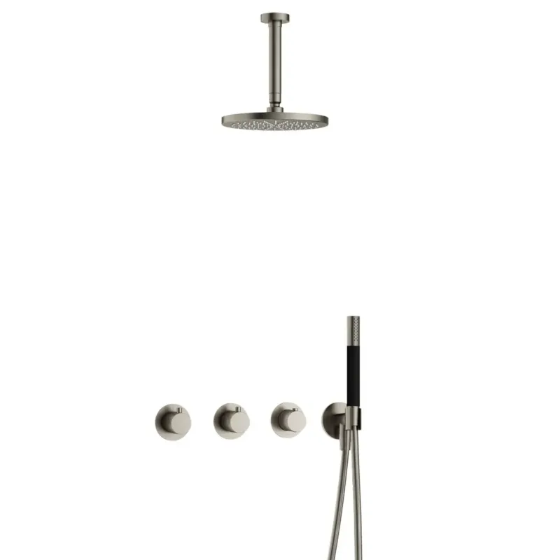 Hotbath Cobber IBS70 inbouwdouche met 15cm plafondbuis geborsteld nikkel Tijdelijk Beschikbaar