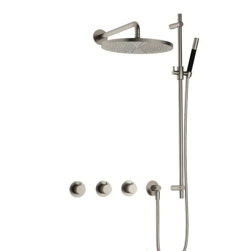 Beste Prijs Hotbath Cobber IBS70 inbouwdouche met 30cm hoofddouche en glijstang geborsteld nikkel