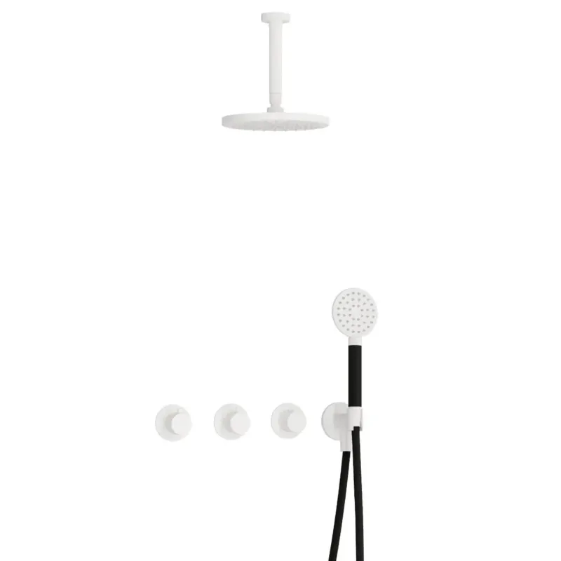 Hotbath Cobber IBS70 inbouwdouche met ronde handdouche en 15cm plafondbuis wit mat Korting