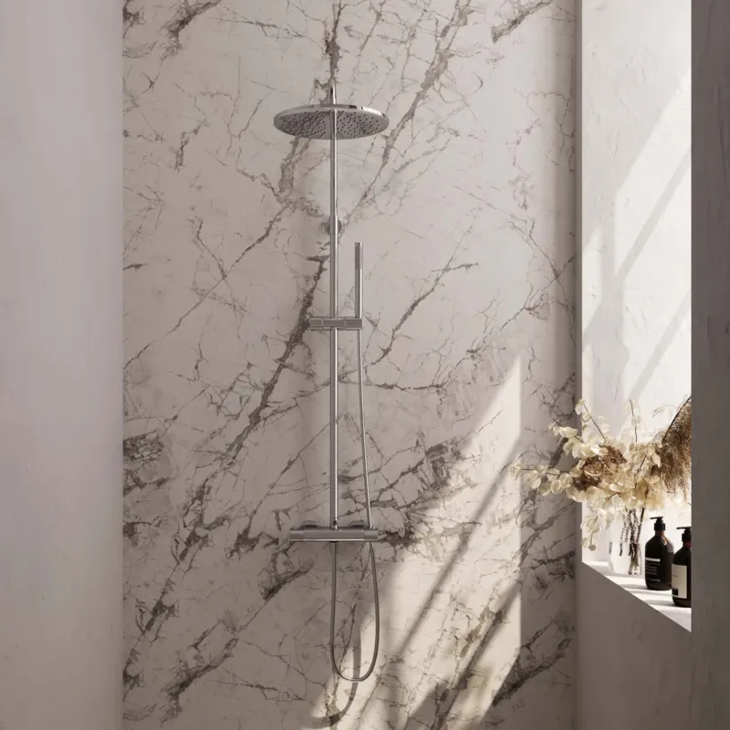 Rechtstreeks Van De Fabrikant Brauer Chrome Carving opbouw regendouche met 30cm douchekop en staafhanddouche chroom
