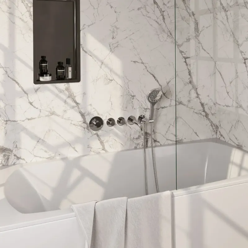 Brauer Chrome Carving inbouw badkraan met 3 standen handdouche chroom Finale Uitverkoop