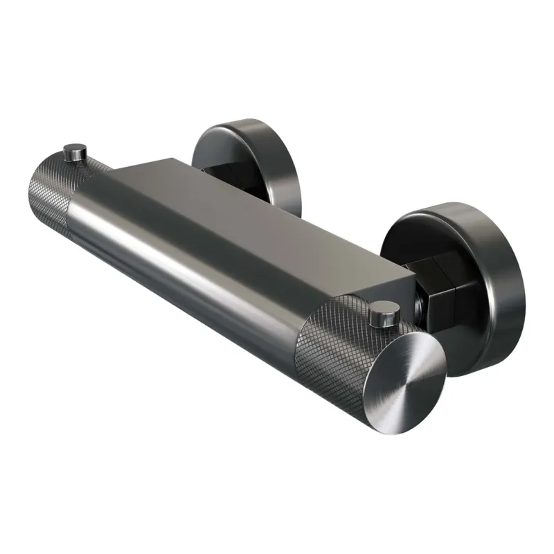 Brauer Gunmetal Carving thermostatische douchekraan gunmetal geborsteld PVD Gereduceerde Prijs