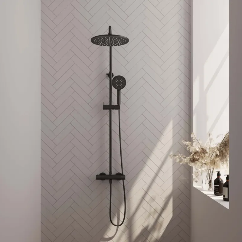 Brauer Black Carving opbouw regendouche met 30cm douchekop en 3 standen handdouche mat zwart Koop Online