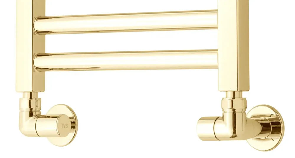 Koop Online TVS Design Plus radiator aansluitset 150 haaks goud gepolijst