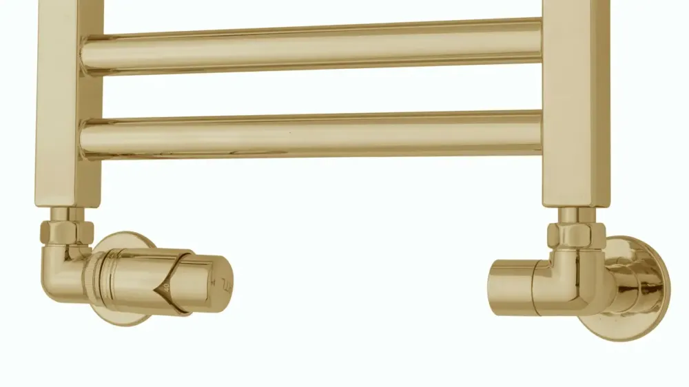 Goedkoop TVS Design Plus radiator aansluitset 221 haaks goud gepolijst
