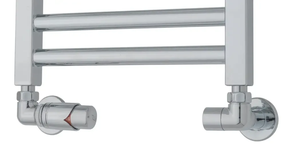 Premium TVS Design Valves 221 aansluitset haaks links chroom