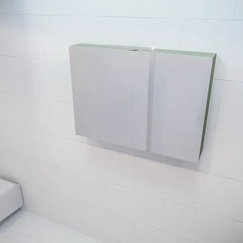 Mondiaz Cubb spiegelkast 100x70x16cm army met 2 deuren Goedkoop