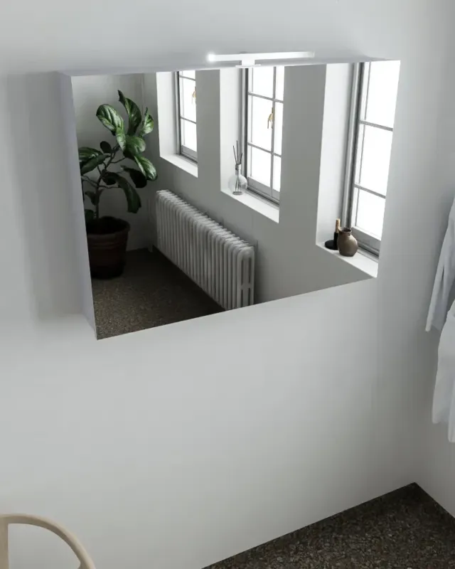 Beperkte Voorraad Mondiaz Cubb spiegelkast 100x70x16cm cale met 2 deuren