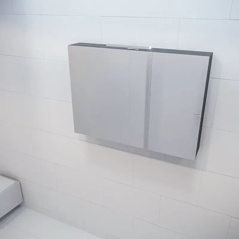 Tijdelijk Beschikbaar Mondiaz Cubb spiegelkast 100x70x16cm dark brown met 2 deuren
