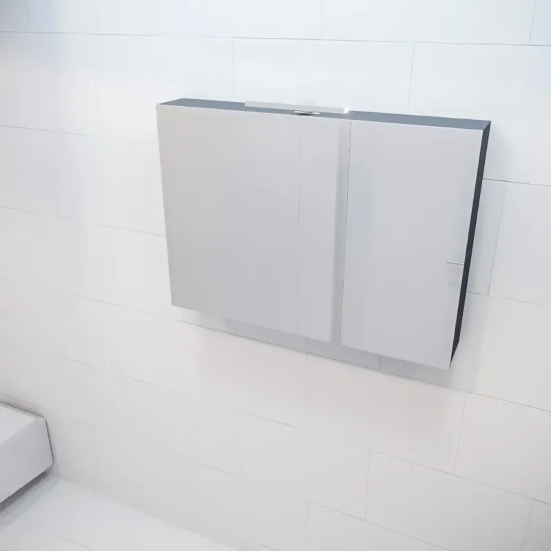 Mondiaz Cubb spiegelkast 100x70x16cm dark grey met 2 deuren Bestseller