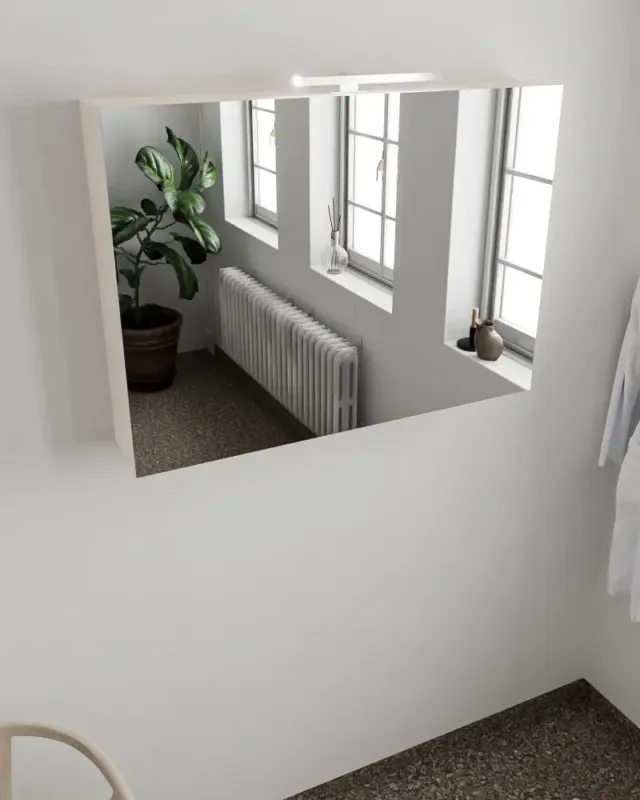 Meest Verkocht Mondiaz Cubb spiegelkast 100x70x16cm linen met 2 deuren