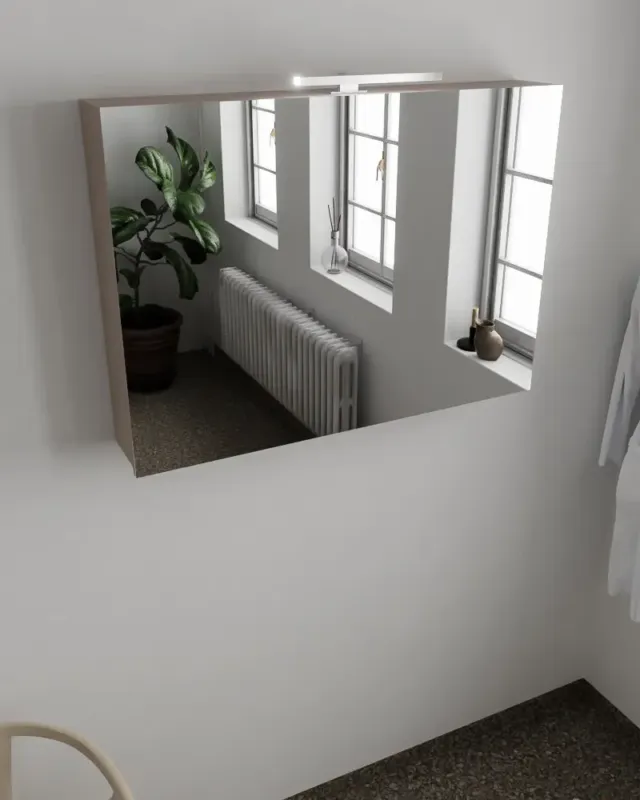 Nu Kopen Mondiaz Cubb spiegelkast 100x70x16cm smoke met 2 deuren