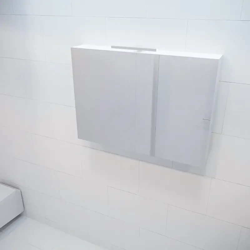 Must-Have Mondiaz Cubb spiegelkast 100x70x16cm talc met 2 deuren
