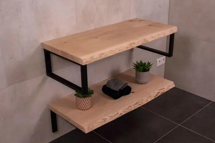 Gereduceerde Prijs SaniGoods massief eikenhouten badmeubel 70cm