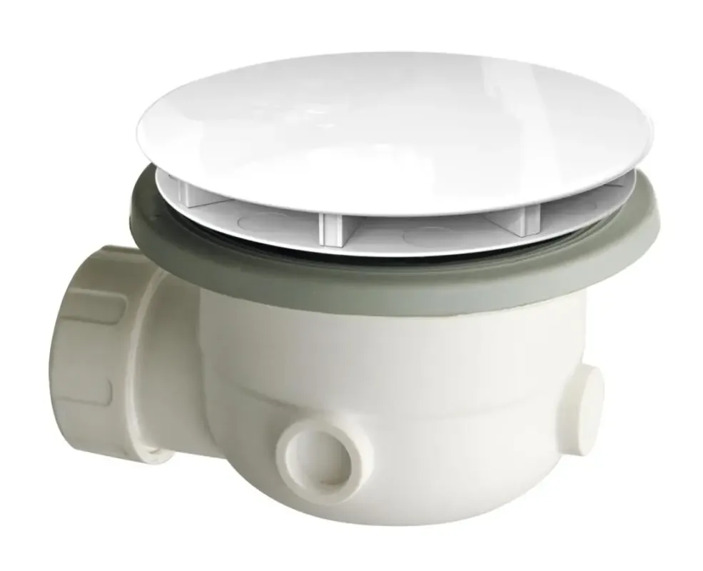 Direct Verzonden Saniclear luxe douchebakafvoer / douchebaksifon 90mm wit glans