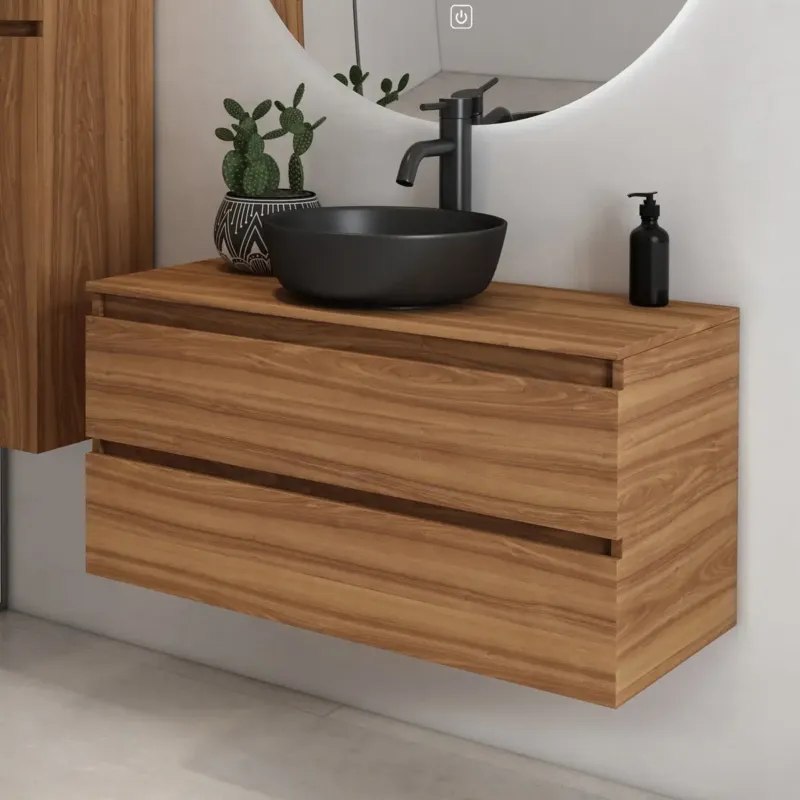 Fontana Proma badkamermeubel 100cm zonder kom walnoot Weekendaanbieding