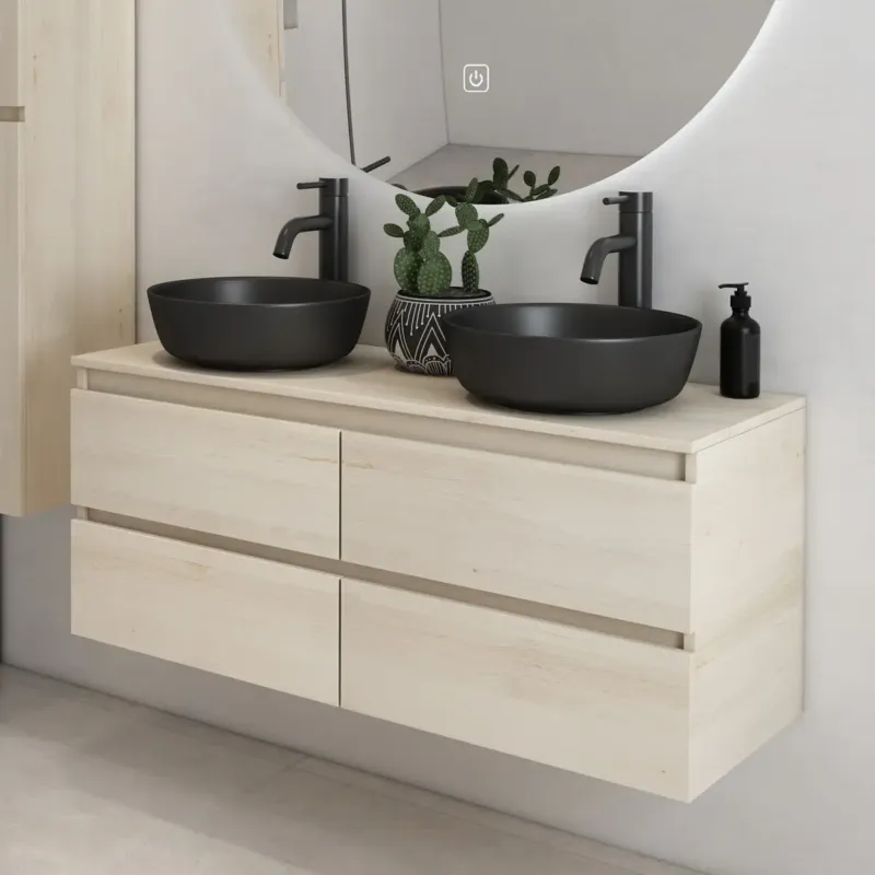 Korting Fontana Proma badkamermeubel 120cm zonder kommen beach eiken