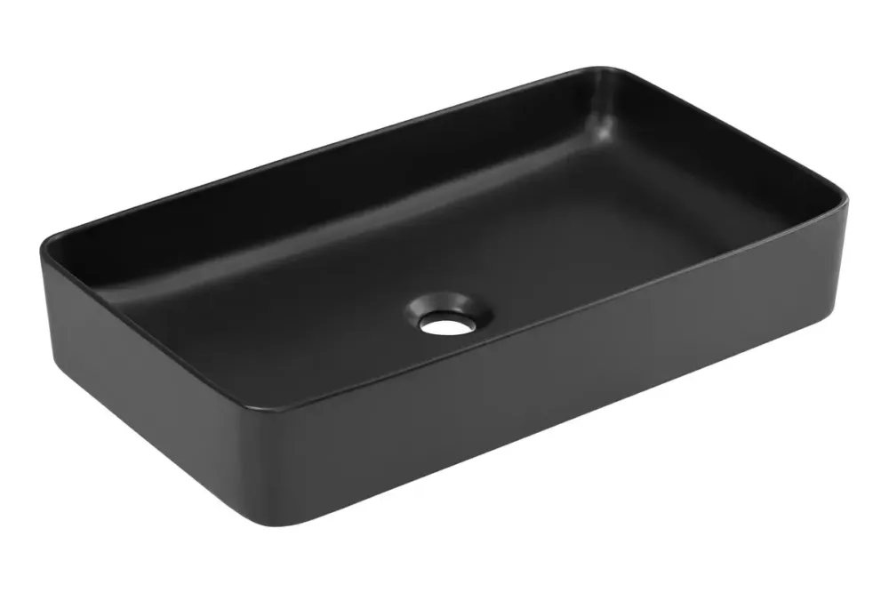 Shop Nu Comad Slim keramische opbouw wastafel 61x34cm zwart mat