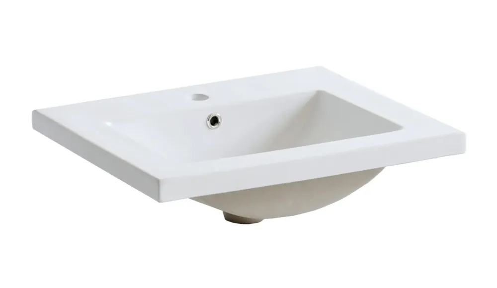 Korting Comad 9060 keramische wastafel 61x46cm wit glans