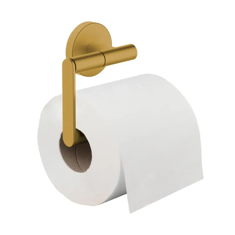 Veilige Betaling Mueller Hilton toiletrolhouder zonder klep geborsteld messing