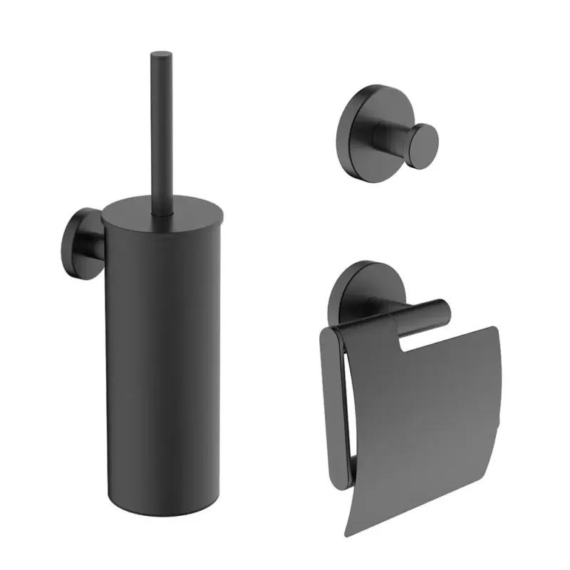 Mueller Hilton toiletaccessoiresset mat zwart Korting
