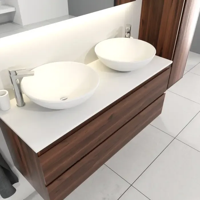 SaniGoods Sally badkamermeubel 160cm donker eiken met ronde waskommen Koop Vandaag