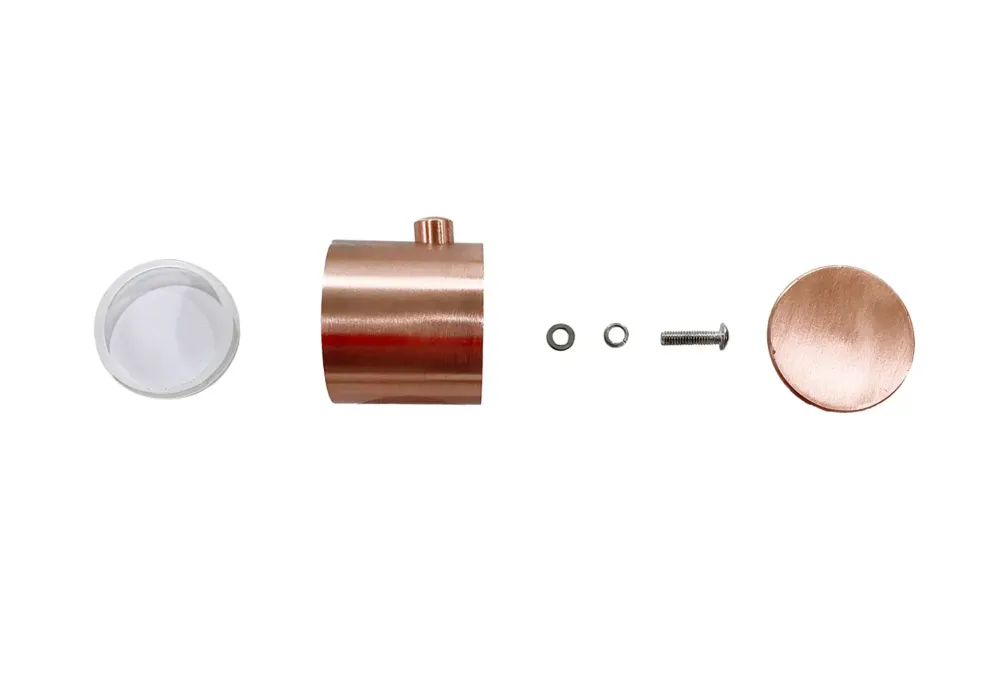 Op = Op Saniclear Copper temperatuurknop tbv badkraan en regendouche opbouw