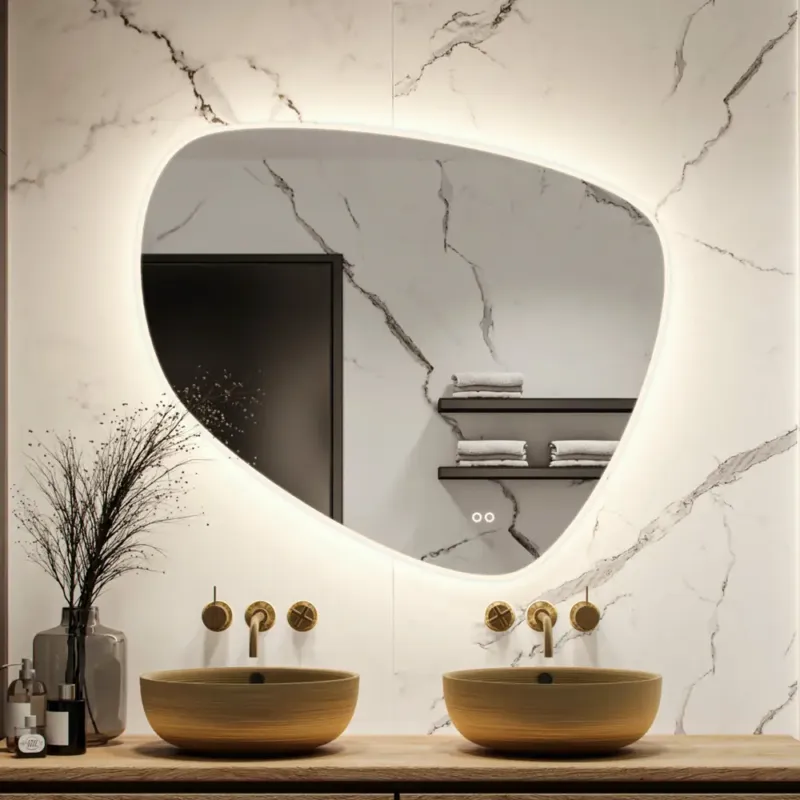 Betaalbaar Hipp Design 17000 organische spiegel 80x67.5cm met LED en spiegelverwarming