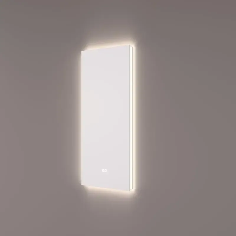 Hipp design 12501 rechthoekige spiegel 40x80cm met indirecte LED verlichting en spiegelverwarming Hoge Kwaliteit