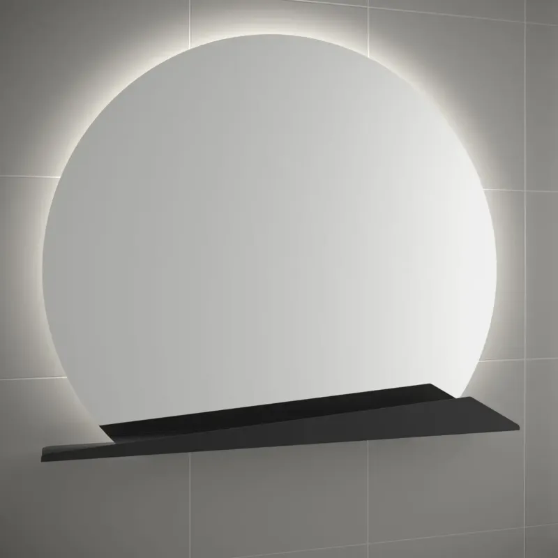 Fabrieksprijs Muebles Sun spiegelplank 80cm mat zwart