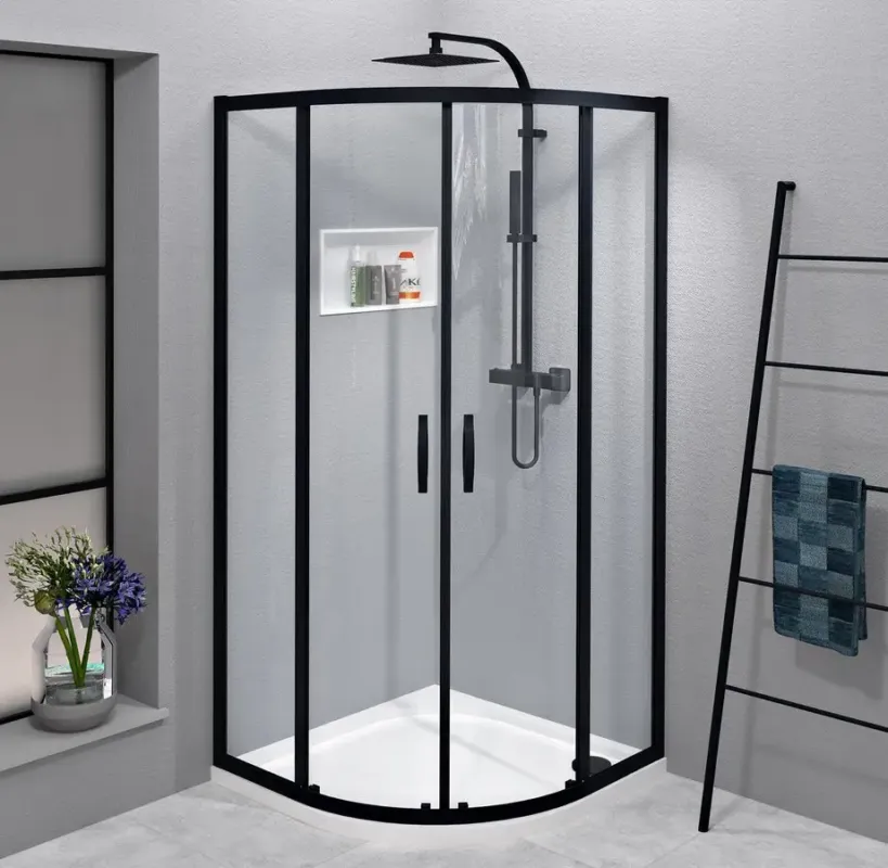 Merkproduct Gelco Sigma Simply Black kwartronde douchecabine 80x80cm zwart