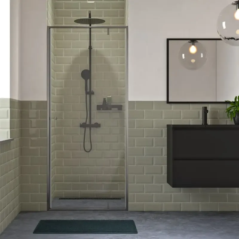 Snelle Levering Sealskin Contour draaideur 90x200cm anti-kalk grijs