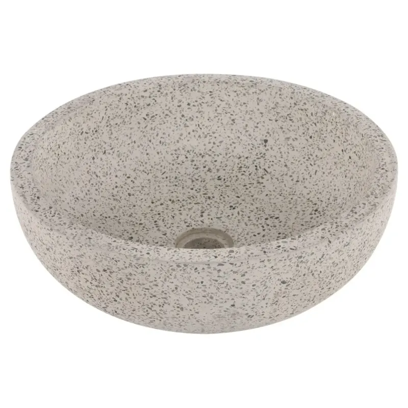 Dagaanbieding Differnz Lauren waskom 40cm terrazzo zwart/wit