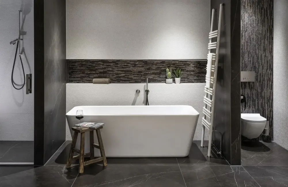 Actieprijs Xenz Marina vrijstaand bad acryl 180x80x60cm wit glans met badvulcombinatie wit glans