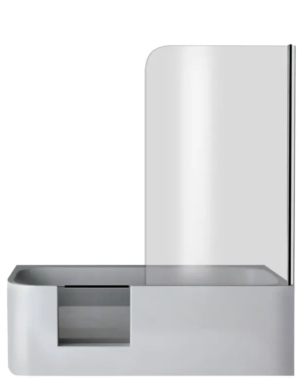 Hoge Kwaliteit Xenz GO! inloop douchebad acryl 180x80x60cm rechts wit glans met sleuf overloop en badscherm