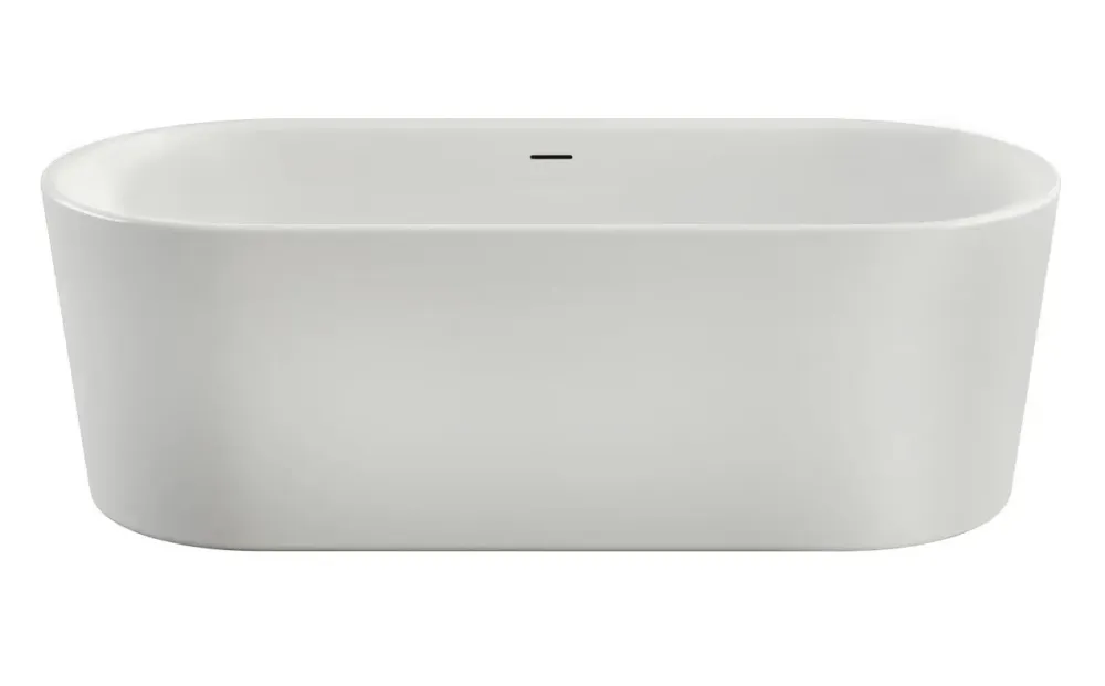 Koop Vandaag Xenz Friso vrijstand bad acryl 155x80x60cm met badvulcombinatie wit mat