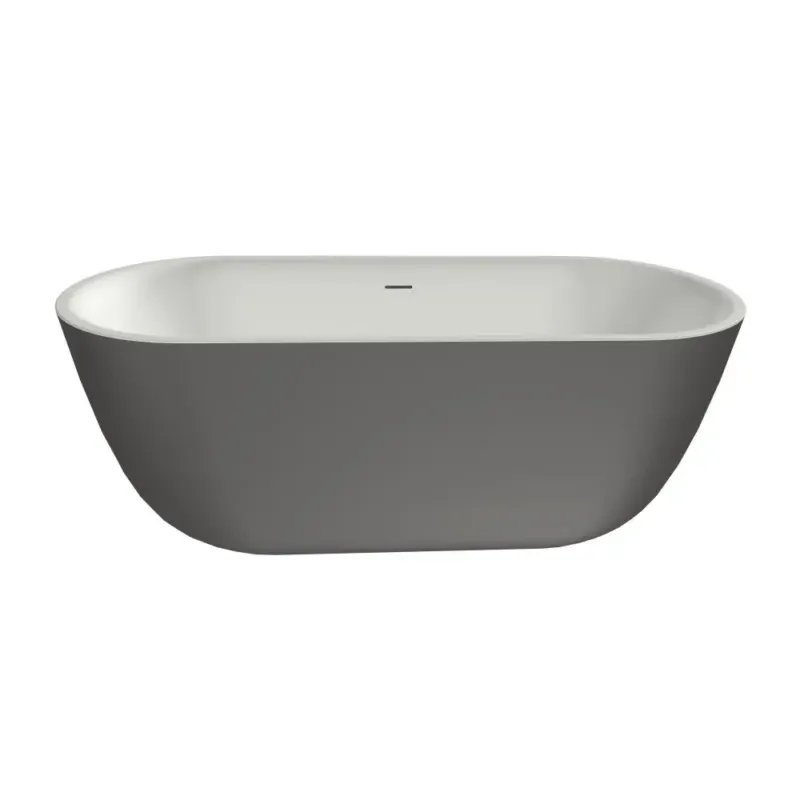 Xenz Humberto vrijstaand bad solid surface 170x70x65cm grafiet/wit Lage Kosten