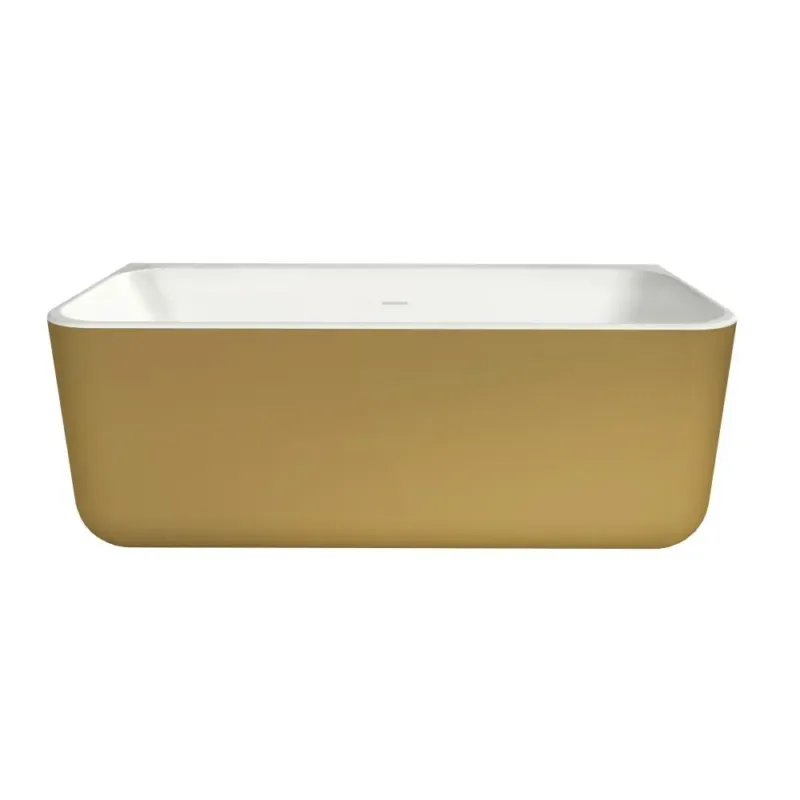 Tijdelijk Beschikbaar Xenz Guido half vrijstaand bad solid surface 160x70x65cm goud/wit