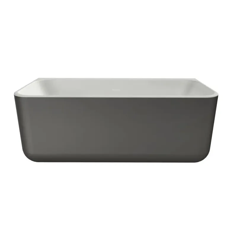 Beperkt Aanbod Xenz Guido half vrijstaand bad solid surface 160x70x65cm grafiet/wit