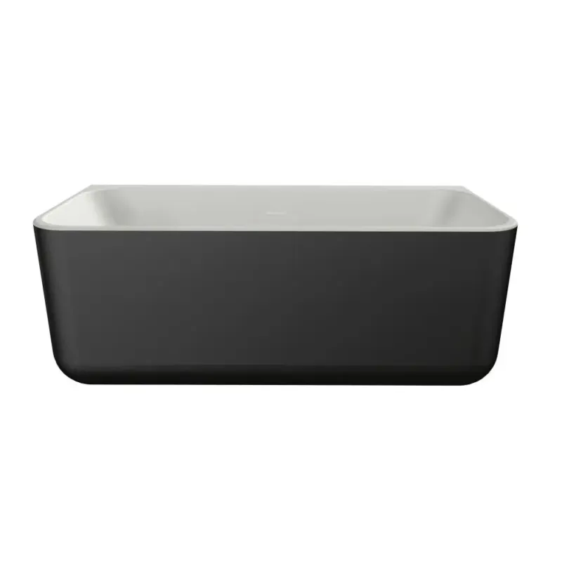 Meest Verkocht Xenz Guido half vrijstaand bad solid surface 160x70x65cm zwart/wit