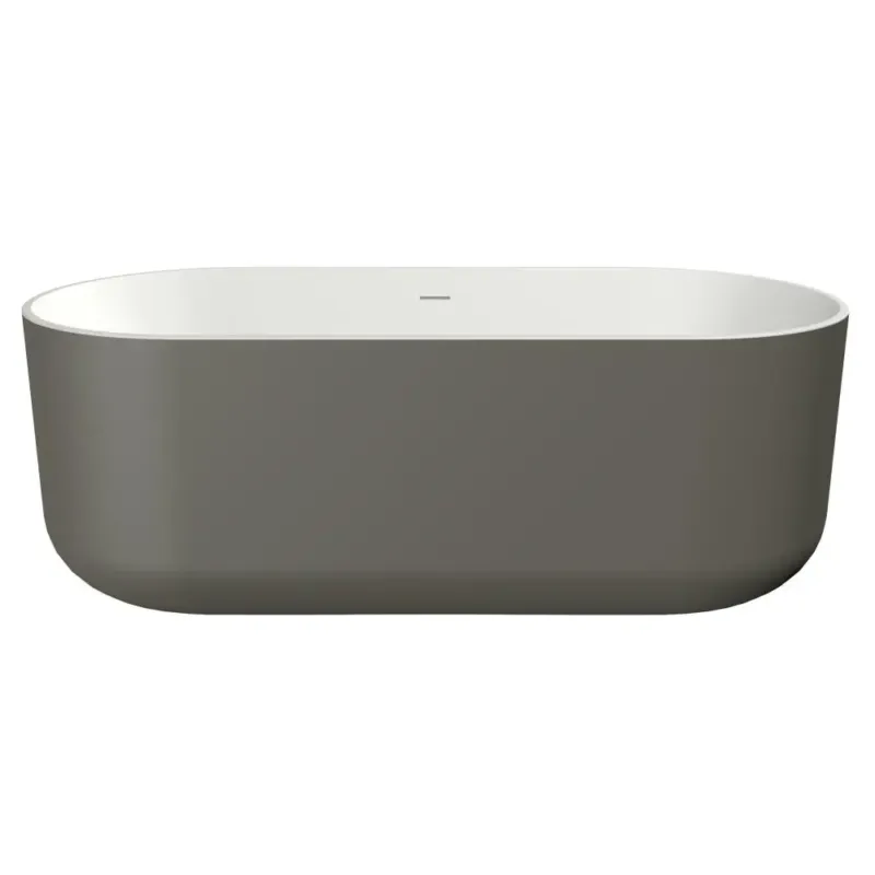 Goedkoop Xenz Mauro vrijstaand bad solid surface 180x85x65cm grijs/wit