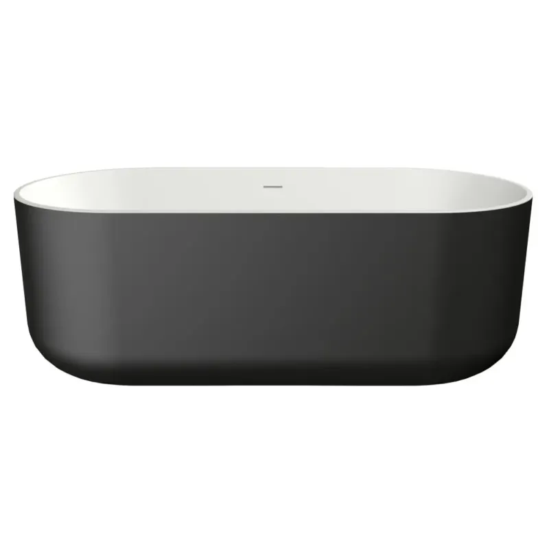 Xenz Mauro vrijstaand bad solid surface 180x85x65cm zwart/wit Bestel Nu