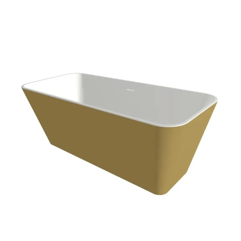 Xenz Christiano vrijstaand bad solid surface 170x75x65cm goud/wit Weekendaanbieding
