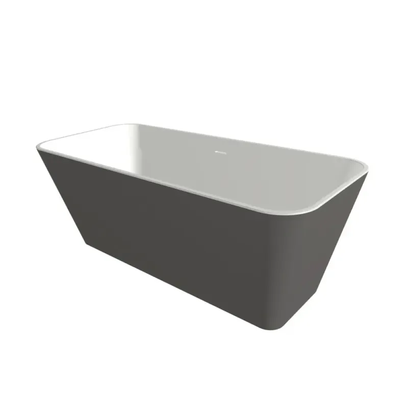 Fabrieksprijs Xenz Christiano vrijstaand bad solid surface 170x75x65cm grafiet/wit