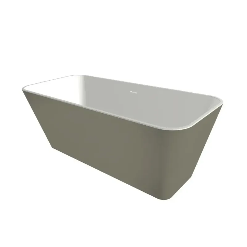 Merkproduct Xenz Christiano vrijstaand bad solid surface 170x75x65cm grijs/wit