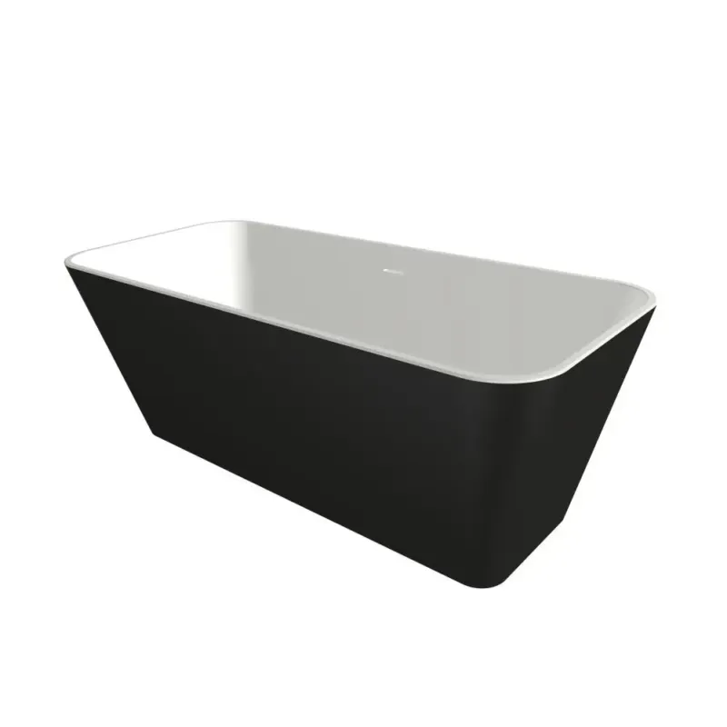 Veilige Betaling Xenz Christiano vrijstaand bad solid surface 170x75x65cm zwart/wit