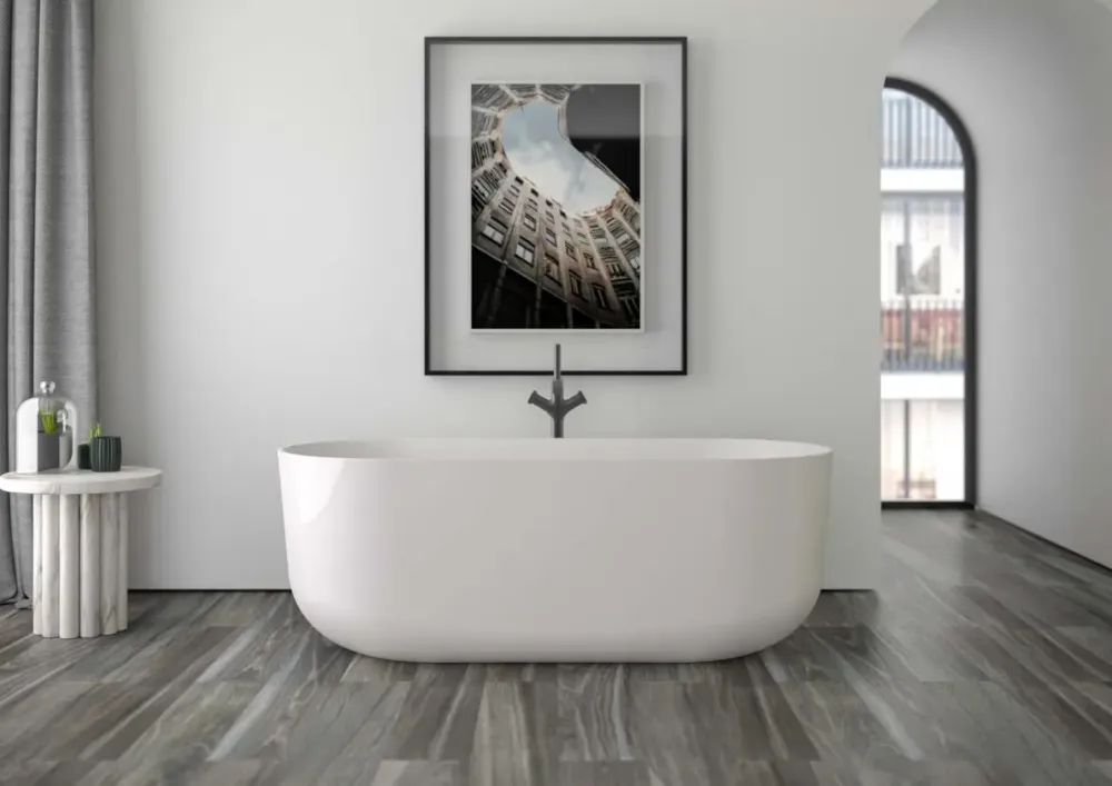 Xenz Sanne vrijstaand bad acryl 180x85x60cm wit mat met waste wit mat Merkproduct