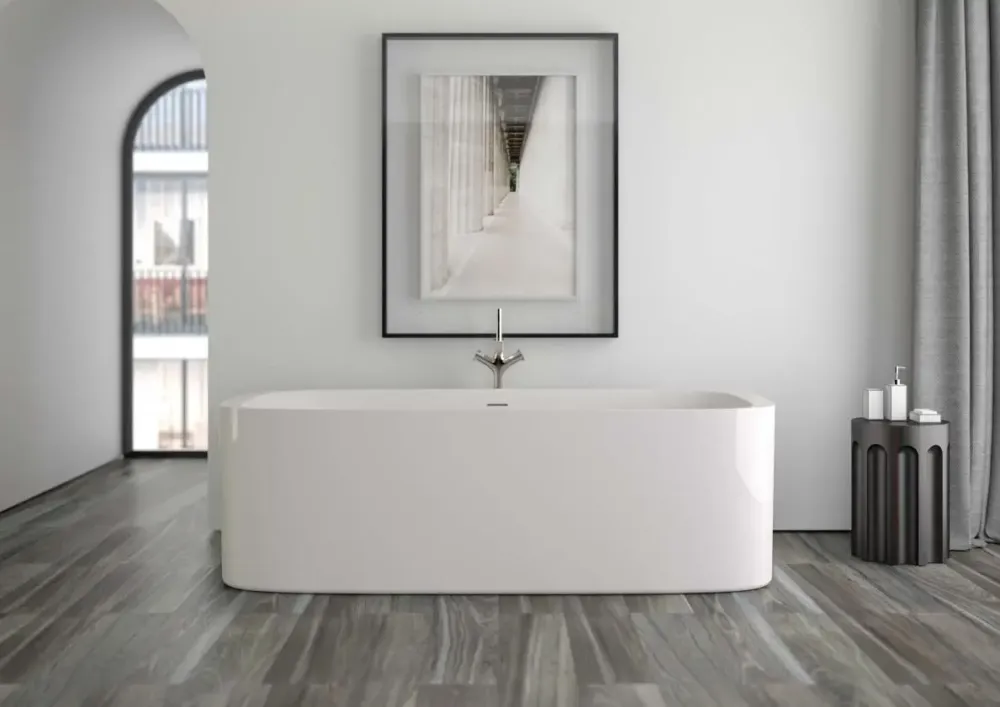 Weekendaanbieding Xenz Vera vrijstaand bad acryl 190x90x60cm wit glans met waste wit glans